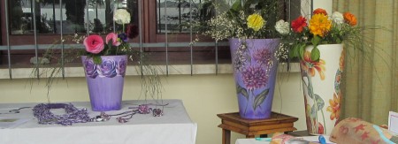 vasi in cotto decorati con decoupage pittorico - Angela